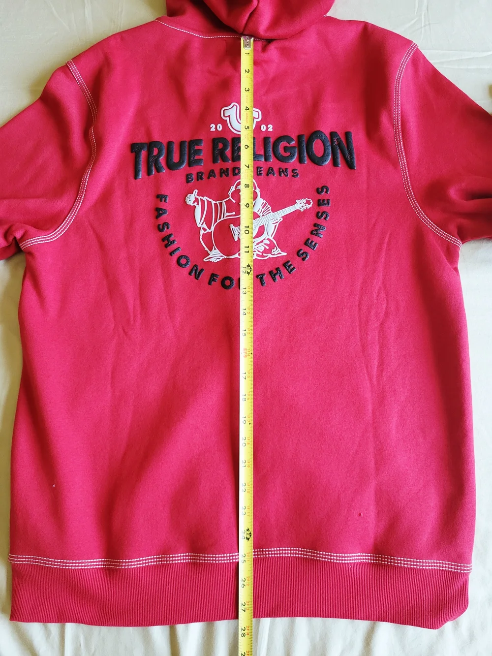 NWT True Religion Men’s Full Zip Hoodie Large TRV Red TNL Puff Buddha $124